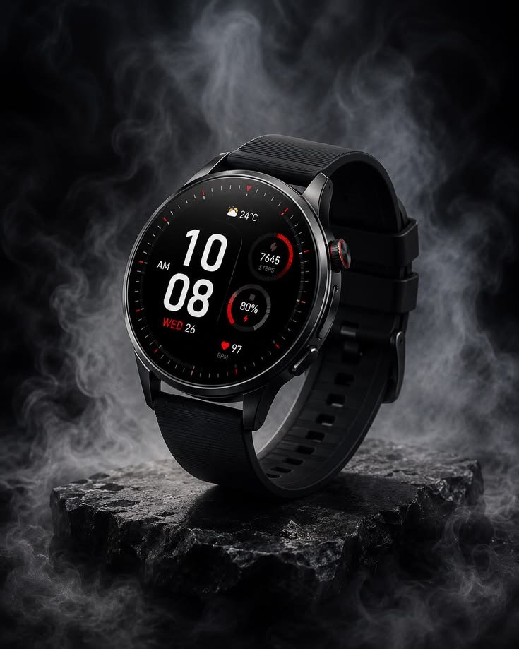 Titan Crest 1.43” AMOLED Smart Watch with BT Calling, AI Morning Briefs,